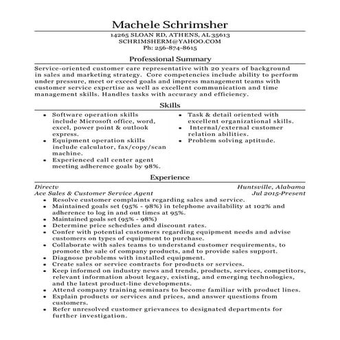 MACHELE's current resume