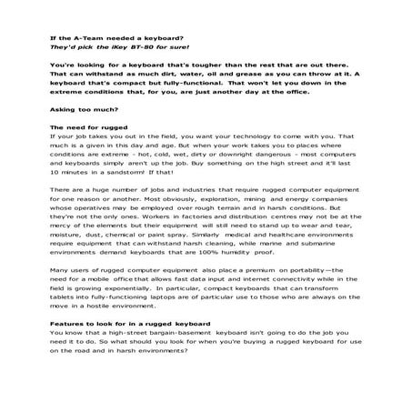 BT-80 rugged keyboard article