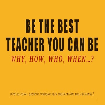 Be the best teacher you can be MOD