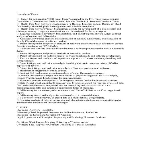 AA Examples of Case CLE PDU