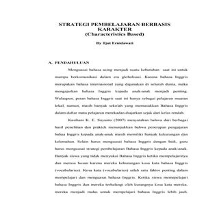 STRATEGI PEMBELAJARAN BERBASIS KARA...