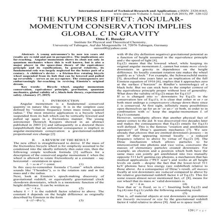 THE KUYPERS EFFECT: ANGULARMOMENTUM CONSERVATION IMPLIES GLOBAL C IN GRAVITY