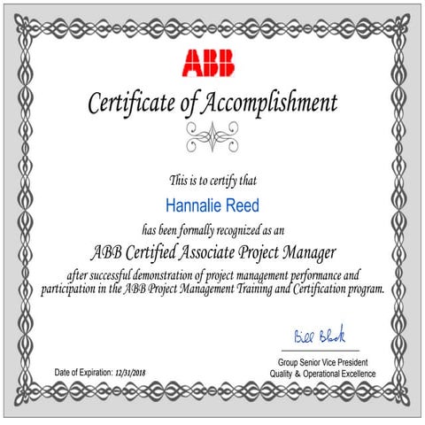 APM Certificate