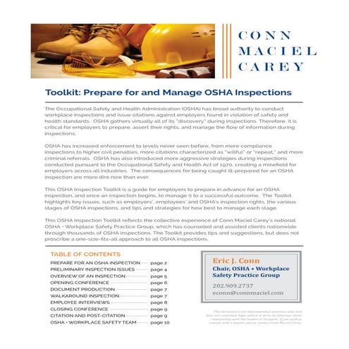 Conn Maciel - OSHA Inspection Toolkit