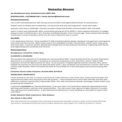 Natasha Bessex cv 2015