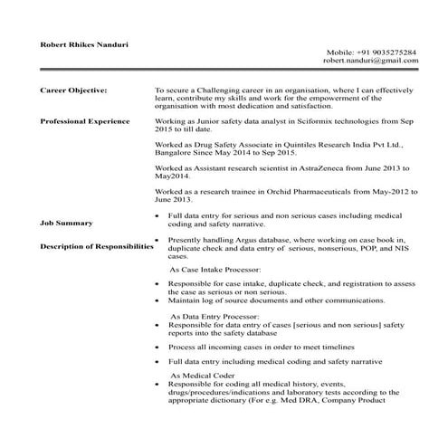 Robert Resume | PDF