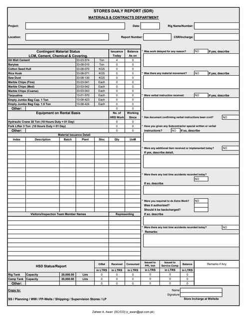 Daily Report Stores PDF Daily Report Stores PDF
