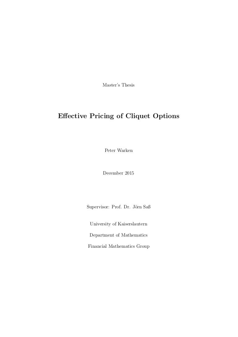 Master thesis real options