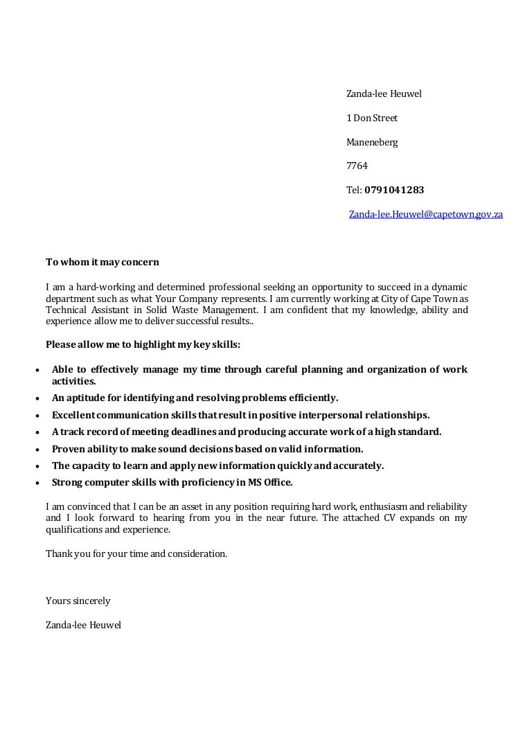 Zheuewel Cover letter