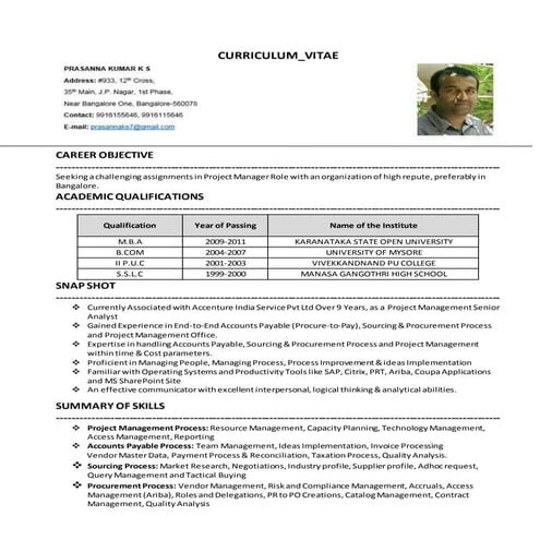 CV-Prasanna Kumar K S