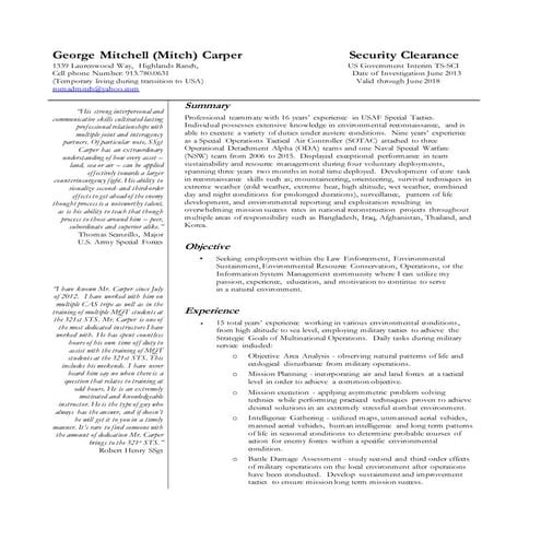 Specific Resume for USA JOBS Final