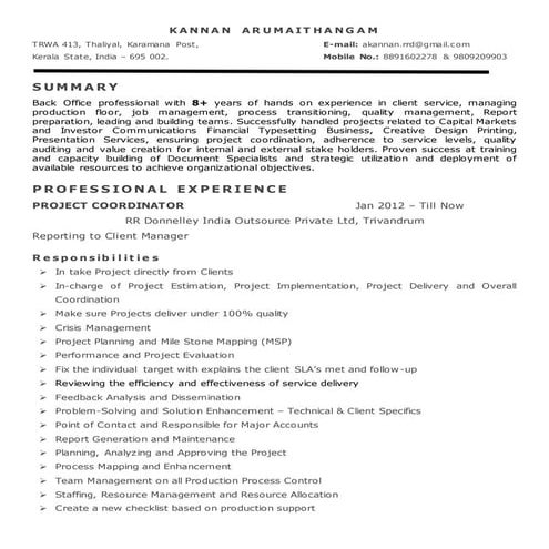 Kannan Resume