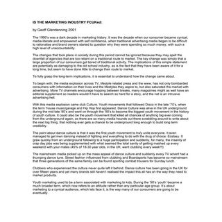 IS THE MARKETING INDUSTRY FCUKED