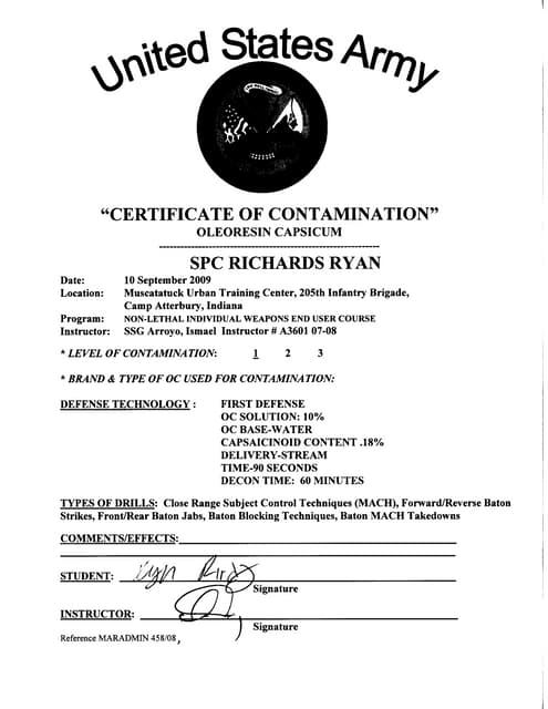 Richards Combat Life-Saver Certificate | PDF
