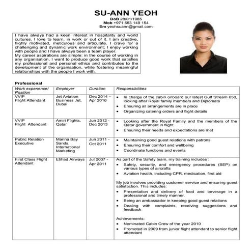 Su-Ann YEOH Resume
