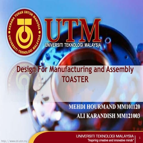 Design for manufacturing and assembly (DFMA) Presentation