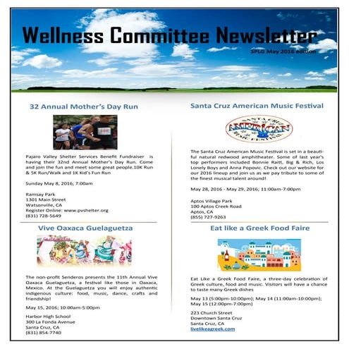 Wellness Committe Newsletter May 2016