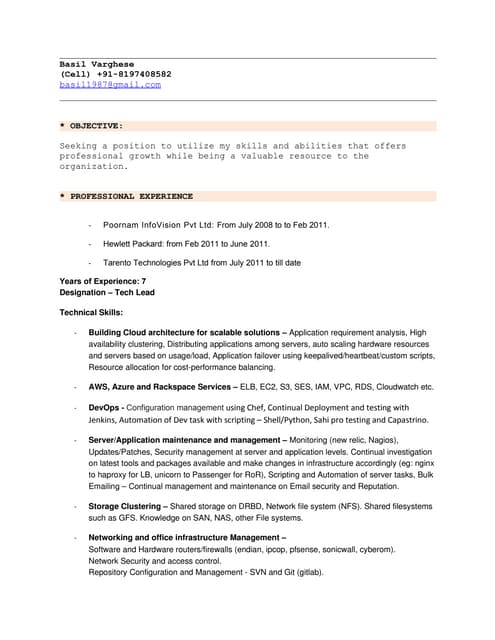 Basil resume