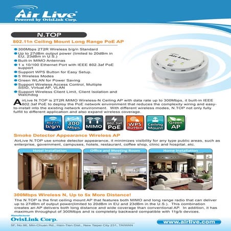 Air Live N.TOP - Especificaciones