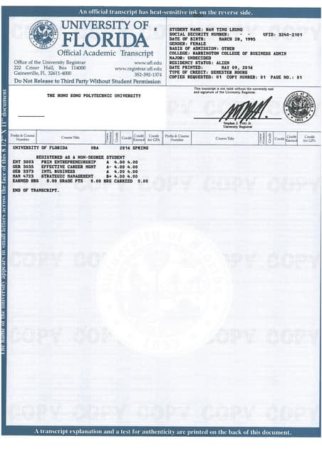 Academic Transcript (2) | PDF