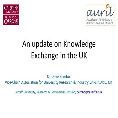 An update on UK Knowledge Exchange, ProTon, Liege 20.09.2012