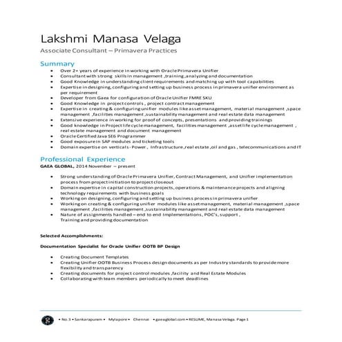 Manasa Resumedocx