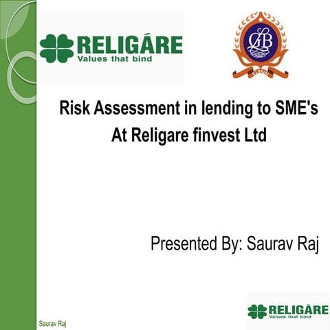 Saurav Raj Risk Assessment in lending to SME's PPT - Copy