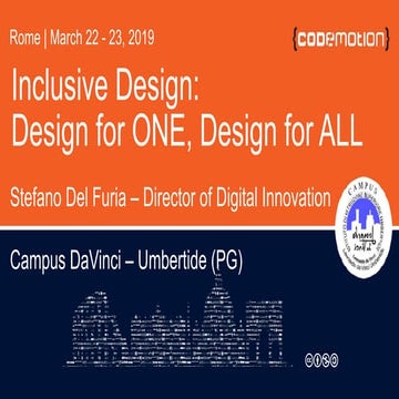 Stefano Del Furia - Inclusive Design - Codemotion Rome 2019