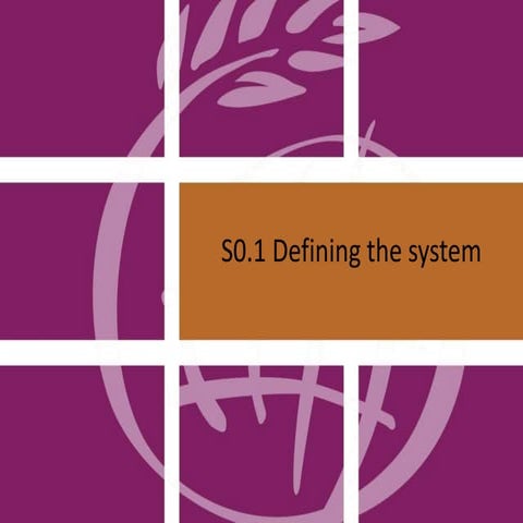 Defining the system