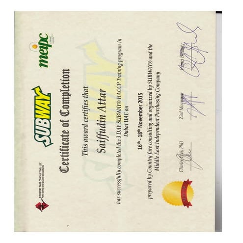 Subway training2015 | PDF