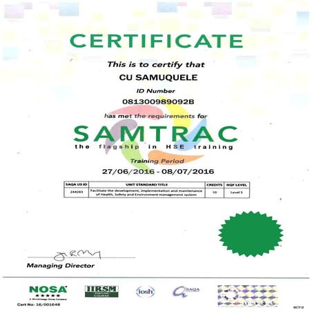 Intro to samtrac cert | PDF