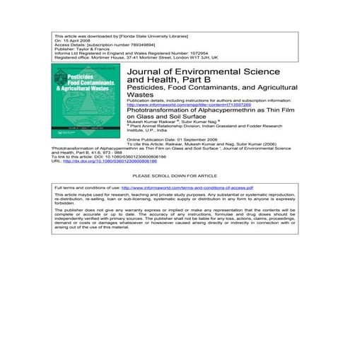 alphamethrin mukesh research paper | PDF