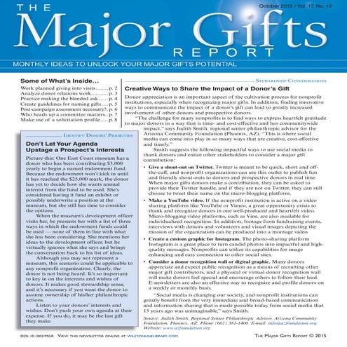 The Major Gift Report