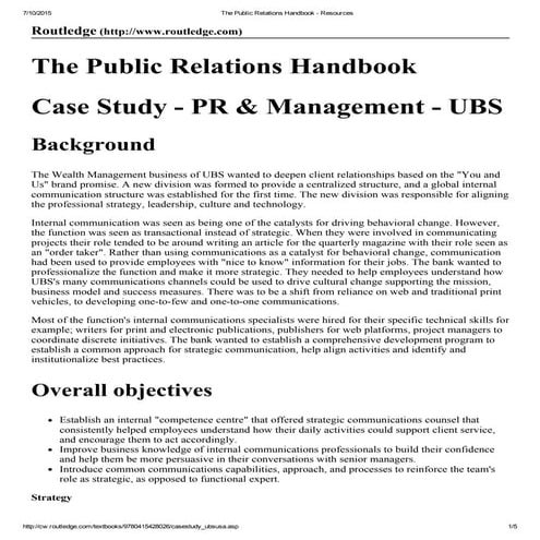 The Public Relations Handbook - Resources | PDF