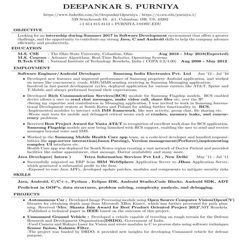 Deepankar Singh Purniya Resume