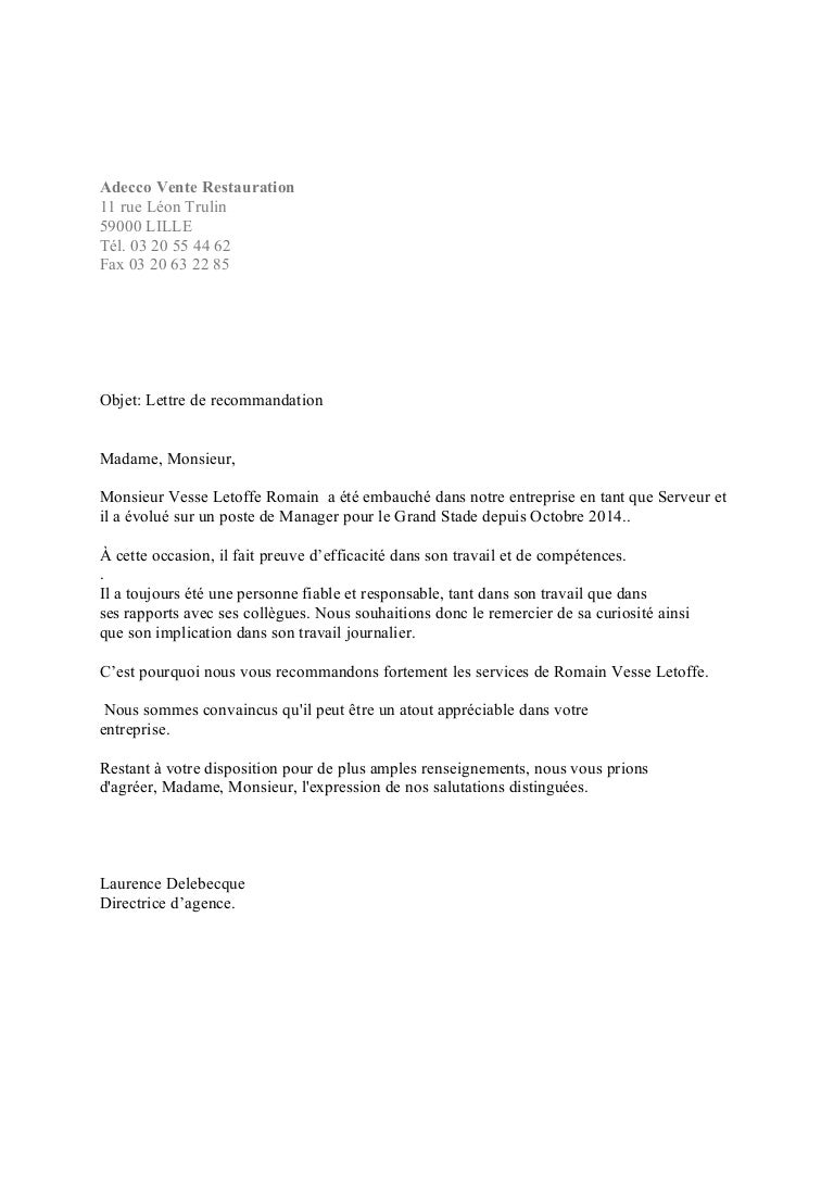 Modele De Lettre De Recommendation Pour Waiver Modèle De Lettre De