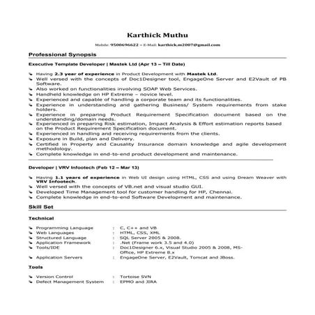 Karthick_Exp_resume | PDF