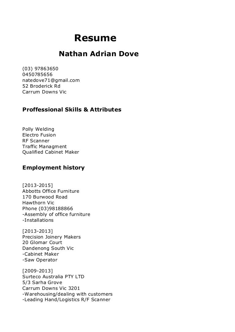 tradesman resume templates