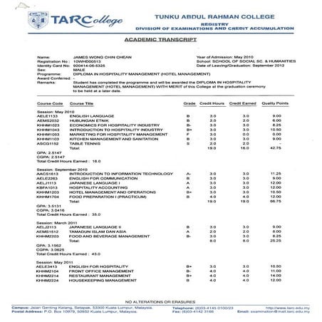 Diploma Transcript 1 | PDF