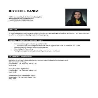 JoyleenBanezResume