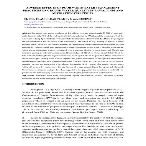 The Challenges of Wastewater Management in Rural Communities | PDF