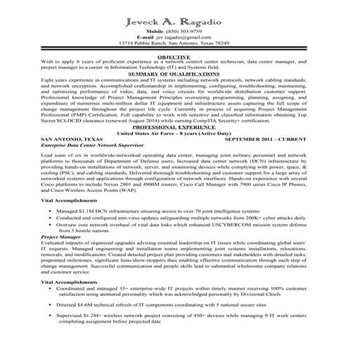 Jeveck Ragadio - Resume -