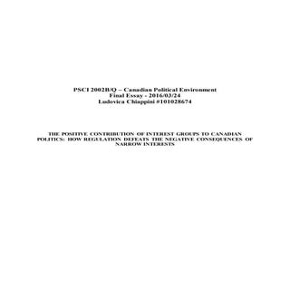 PSCI 2002B Final Essay