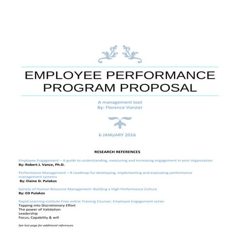 Performance pionts program Template by Florence Vorster 2016