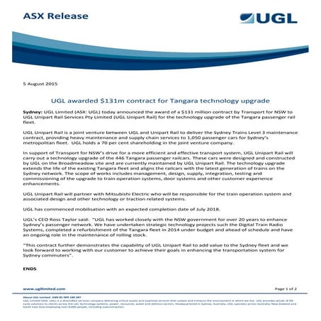UGL Unipart (Steve Tonks & Steve Scriven) Presentation for UKTI Webinar ...