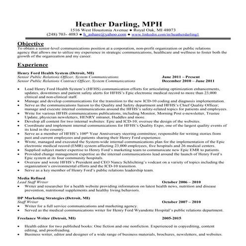 Heather Darling Resume