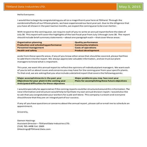 Direct Request letter- Inter-office memo 3