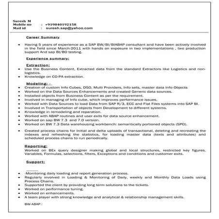 suresh resume  BI ABAP