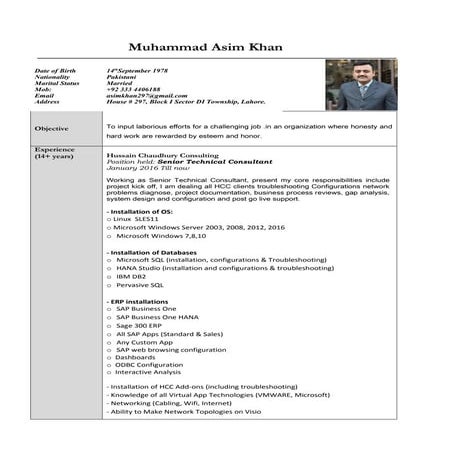 Updated Resume M.Asim Khan 2017
