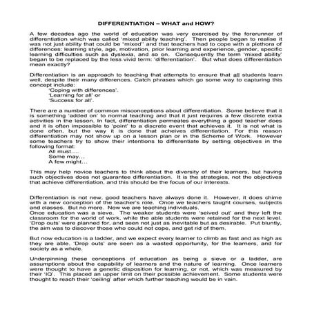 0 differentiatio nwhatandhow